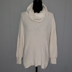 Michael Kors Waffle Knit Cream Cowl Neck Sweater, Size M
